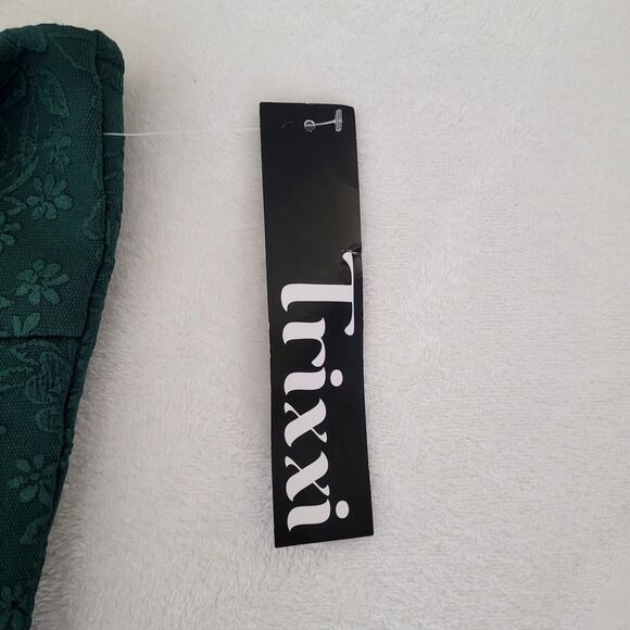 Trixxi Hunter Green Jacquard Floral Corset Babydoll Chiffon Straps‎ Dress XL NWT - Picture 4 of 7